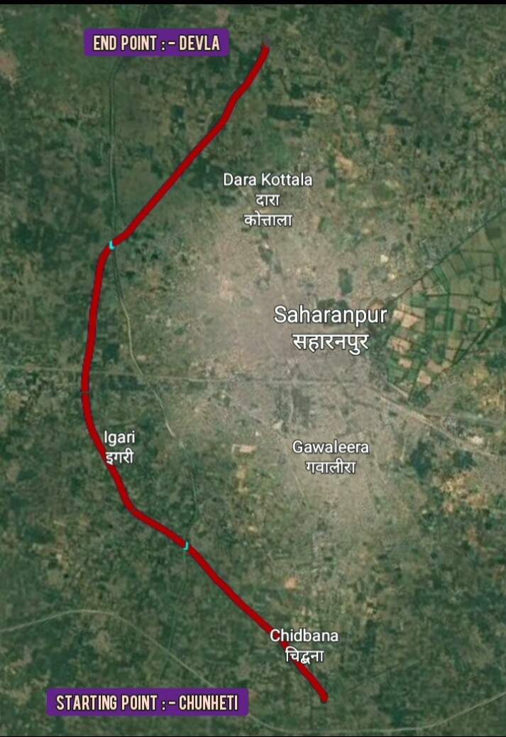 Saharanpur Bypass construction, route map, Update - ExpresswayInfo